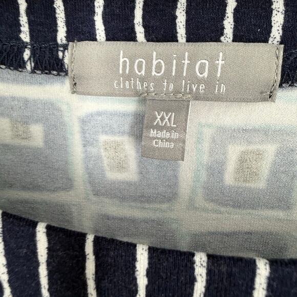 Habitat Plus Size XXL 2X Blue Super Stretchy Wearable Art Blouse Shirt Top - Picture 2 of 7